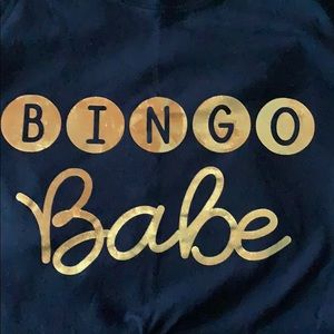 Navy blue Bingo babe t-shirt